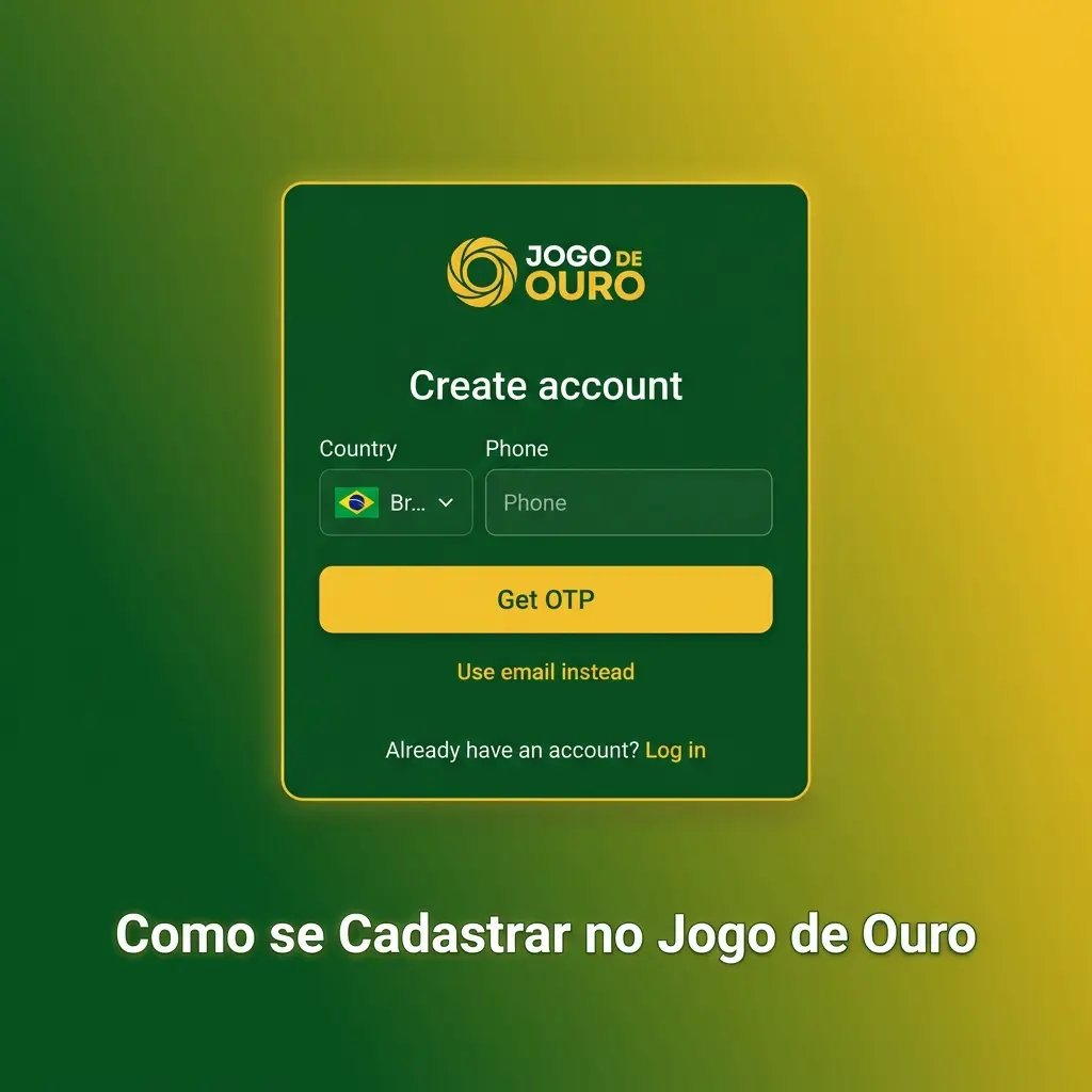 Passo a passo para se cadastrar no Jogo de Ouro, criar conta e fazer depósito via Pix no Brasil