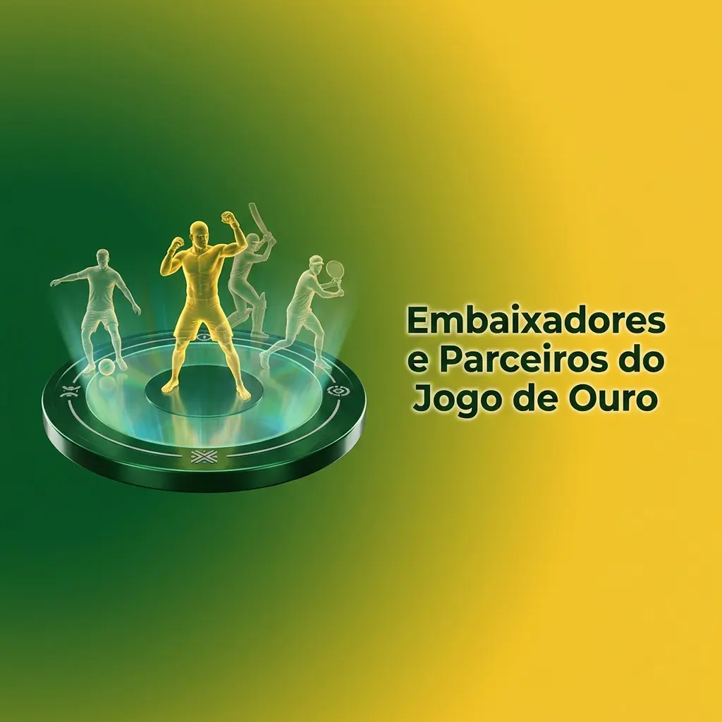 Emblema do Jogo de Ouro com espaço reservado para embaixadores e parceiros oficiais no Brasil