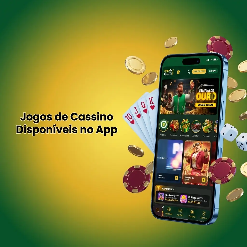 Jogos de cassino no app Jogo de Ouro: caça-níqueis, roleta, blackjack, baccarat e dealers ao vivo