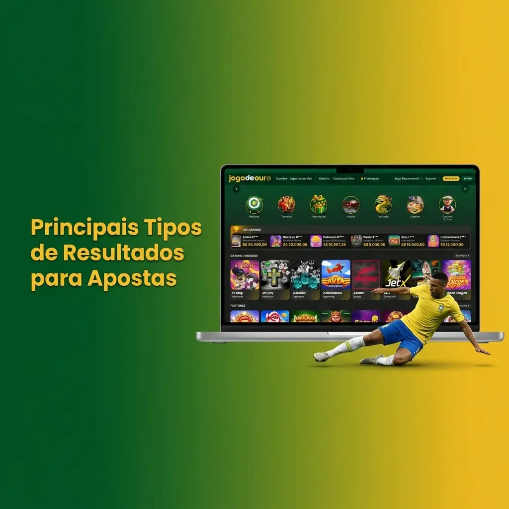 Tabela com os principais tipos de resultados para apostas esportivas no Jogo de Ouro