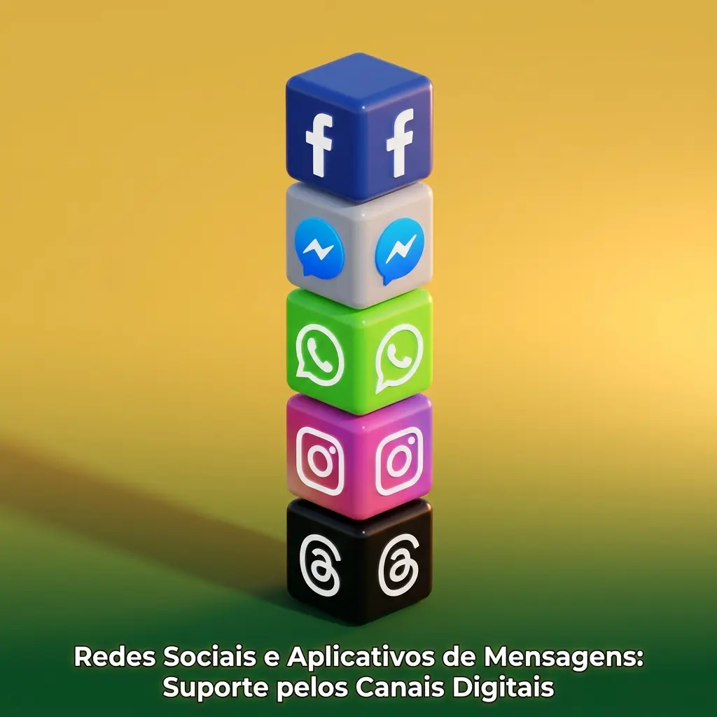 Suporte do Jogo de Ouro via WhatsApp, Telegram, Facebook Messenger e Twitter para dúvidas rápidas