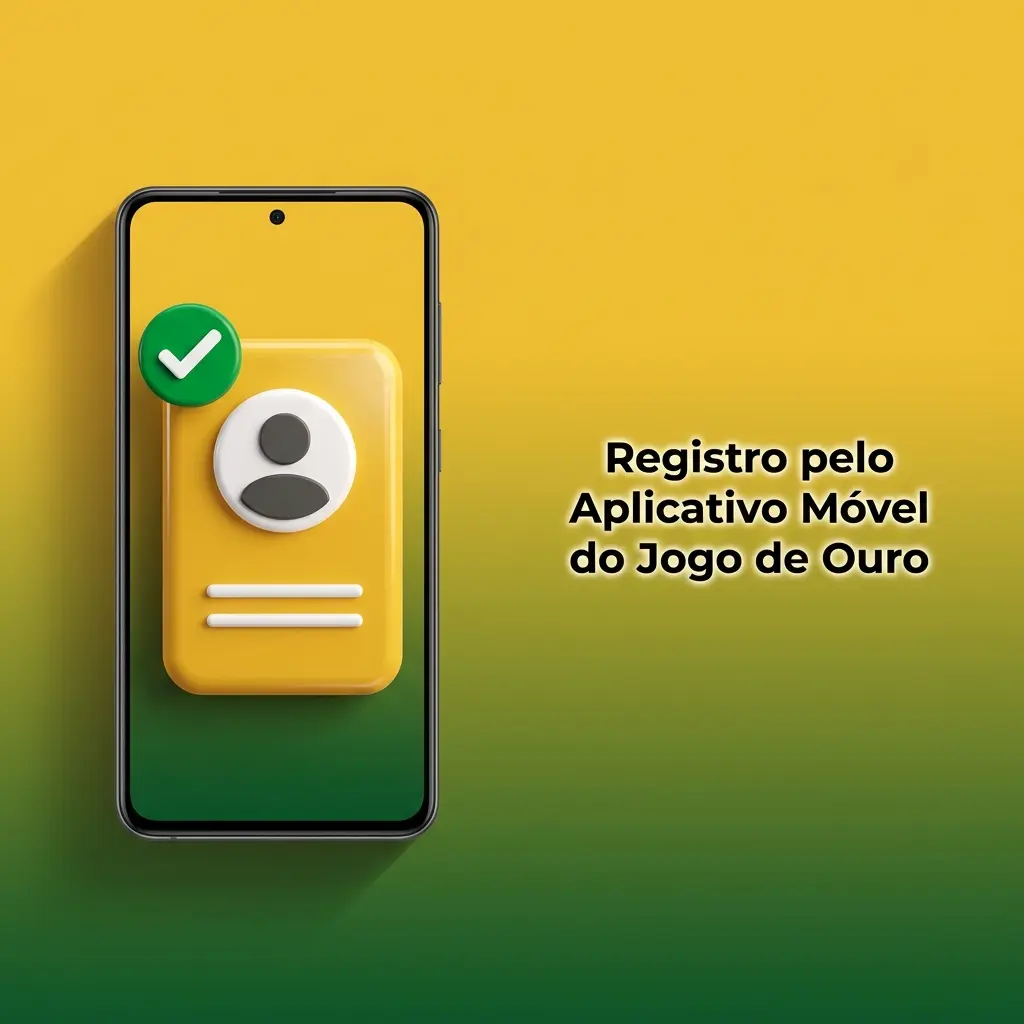 Cadastro no aplicativo móvel Jogo de Ouro com passos para criar conta no Android ou iOS